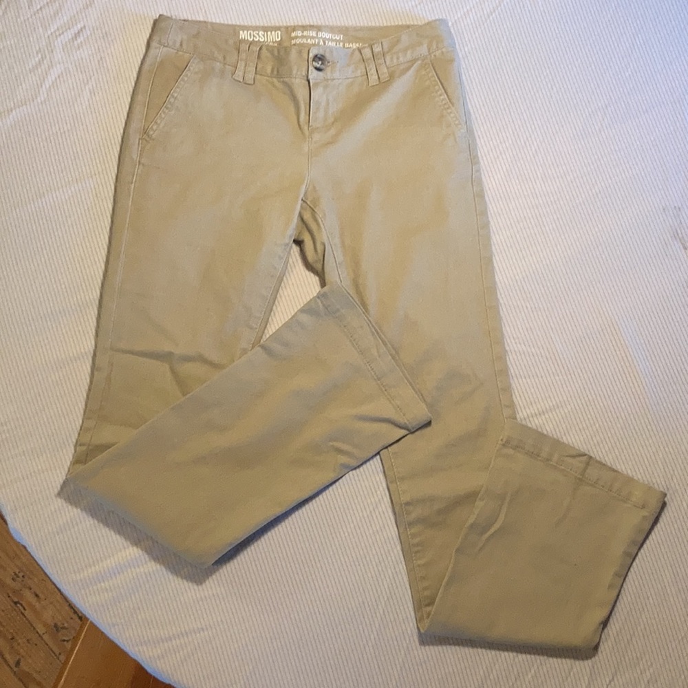 Beige Mid Rise Bootcut Jeans